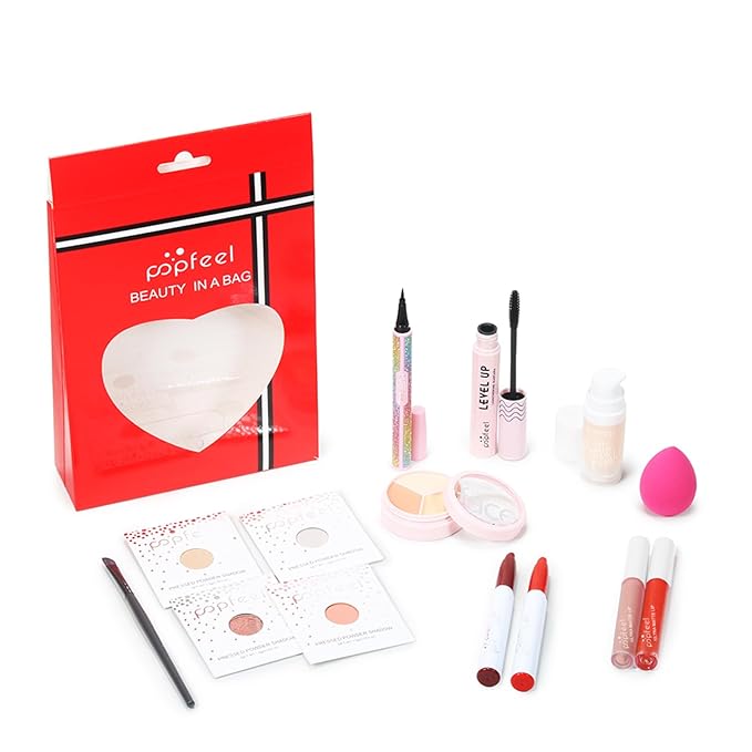 All in One Makeup Kit, Full Starter Essential Makeup Kit for Women Beginners Includes Foundation Concealer Lipgloss Mascara Eyeliner Pencil Powder Shadow Set