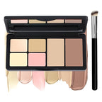 Cream Concealer Contour Makeup Palette Cream Foundation Palette for Dark Circles Professional Concealer Full Coverage Face Highlighter Contour Makeup Palette with Brush - 02 Concealer