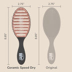 Wet Brush Ceramic Speed Dry Hair Brush, Black - Vented Design & Soft HeatFlex Bristles Are Blow Dry Safe - Ergonomic Handle Manages Tangles - Pain-Free Hair Accessories