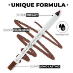 Matte Gel Lip Liner Pencil | Weightless & CreamyTexture - Sharpenable - Longwear & Waterproof - High Pigmented & Flawless Finish - Cruelty-free & Paraben-Free - 414, 1,7g/0.05oz. (Intense Brown)