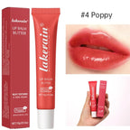 Tinted Lip Butter Balm - Tinted Moisture Gel Lip Gloss | Hydrating Glow Tinted Lip Care | Tinted Lip Stain (Poppy, 04)