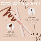 Nude MatteLip Liner And Lipstick Set, Double-end Matte Velvet Creamy Lip Liner Smudge-Proof Waterproof High Pigmented Nude Lip Liner Pencil Smooth Long Wear Lip Liner For Women Makeup(#05)