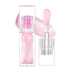 Magic Color Changing Lip Glow, Nourishing Lip Glow Oil Non-Sticky Primer With Large Applicator Brush (Pink)