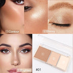 3 IN 1 Brown Nude Face Highlight Bronzer