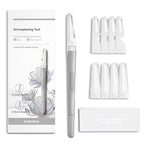 Face Razors for Women, Dermaplane Razor for Women Face, Eyebrow Razor, Facial Razors, Dermaplaning Tool, Reusable Metal Handle with 8 Microblades for Sensitive Skin, Peach Fuzz Remover, Gray