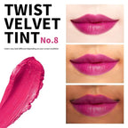 Long Lasting Lip Stain for Lips and Cheek Tint | High Pigment Color | lightweight Matte Finish | Weightless | Full Coverage | Twist Velvet Tint #8 (No.8)