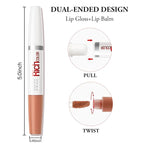 Double Head Lipstick & Moisturizing Lip Balm, 2-in-1 Moisturizing