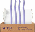 Flamingo Dermaplane Razor, Face Razors for Women, Disposable, 1 count, Pack of 4