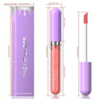 Glitter Liquid Lip Gloss,Peach Shimmer Lipstick, Waterproof Shimmer Lip Stain Lip Glaze, High Shine Long Lasting Shiny Lip Color Makeup 02#