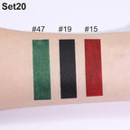 evpct 3Pcs Dark Black Emerald Green Red Matte Liquid Lipstick Lip Stain Sets for Women Matte+Lipstick Long Lasting 24 hr Hours Magic Lipstick 24 Hours original Waterproof 20#