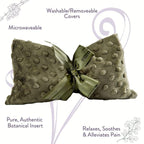 Sonoma Lavender Spa Mask, Heatable/Chillable Aromatherapy Eye Pillow with Eucalyptus and Lavender Infused Flaxseed Insert, Eye Compress for Stress Relief with Removable and Washable Cover (Green Dot)