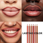 6-Color Velvet Matte Lipstick Pencils Pack for Lips Makeup, Ultra Smooth Creamy Hydrating, Long-Lasting High lmpact Color Soft Finish, Moisturized Lips (6Pcs Matte Lip pencils Set-E, Pack of 1)