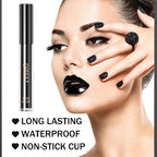 3Pcs Black Matte Liquid Lipstick,Lip Liner,Lip Gloss Trio Lip Set Waterproof Long-Lasting Moisturizing Velvety Lip Stain One Step Lips Makeup Kits Goth Makeup