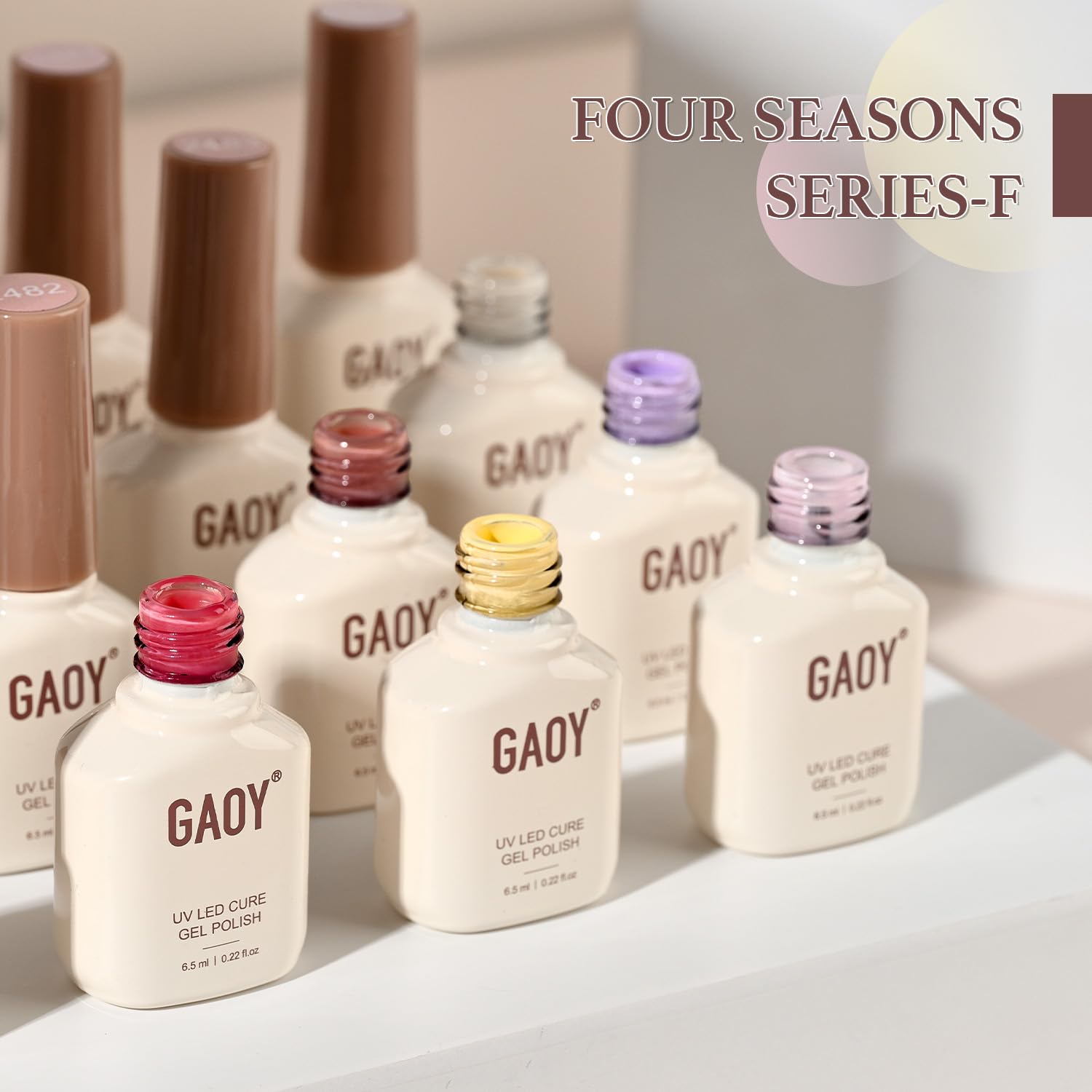 GAOY 42 Pcs Gel Nail Polish Kit, Nude Green Red Glitter Colors All Seasons Gel Nail Polish Set with Glossy & Matte Top Coat and Base Coat for Salon and DIY Manicure at Home