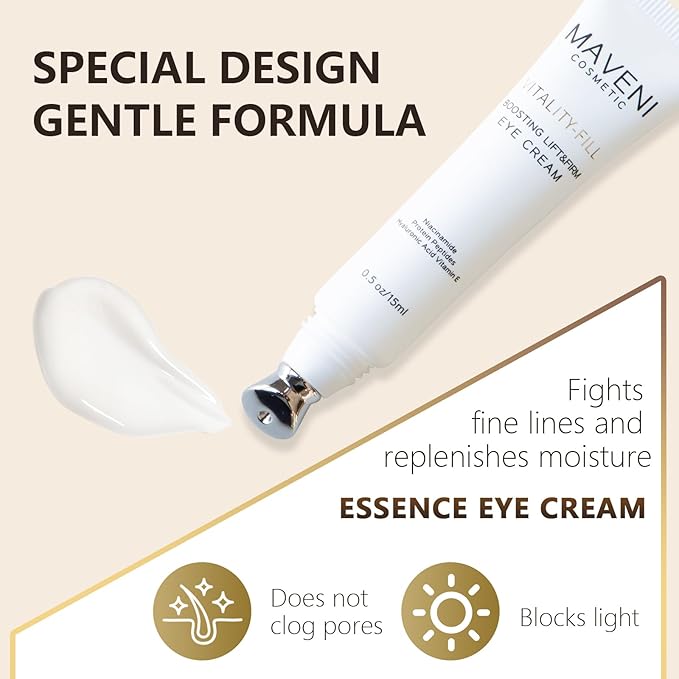 Vitality-Fill Boosting Eye Cream, Natural Anti Aging Under Eye Cream Lift & Firm,Reduce Wrinkles,Fine Lines,and Under Eye Bags,Dark Circles Under Eye Cream