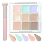 9 Colors Concealer Contour Palette,Correcting Concealer Makeup Palette 9 In 1 Contouring Foundation Cream Contour Palette for Redness,Dark Circles,Blemish,Acne(04#)