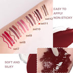 3-in-1Hocolate Brown Matte Lip Stain Kit | Waterproof Lip Liner + Hydrating Matte Lip Gloss + Nourishing Lip Oil | Long Lasting Plumping to Create Perfect Lip Makeup.11#