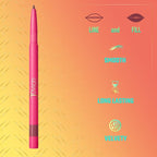 Juvia's Place Coffee Shop Luxe Lip Liner: Lush - Colorstay Matte Finish Lip Pencil, Makeup for Natural Long Lasting Beauty and Sensational Wear, Lip Stain Kiss Proof Cometics