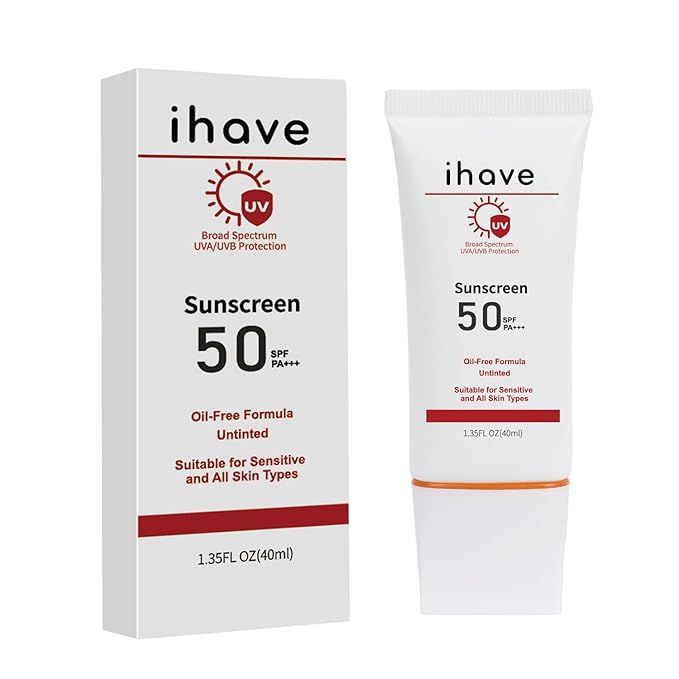 iHave Sunscreen for Face, SPF 50 Face Sunscreen Lotion with Broad Spectrum UVA UVB Protection, Oil-Free Fast-Absorbing Sunblock for All Skin Type, Travel Facial Sun Screen Protector, Sun Skin Care