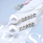 Vintage Pearl Drop Earring Gold Rhinestone