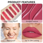 evpct Silky Lip Liner Pencil Retractable, Ruby Red Smooth Lip Liner Creamy Velvet Lipliner Long-Lasting for Korean Makeup Contouring Matte Lip High Pigmented Rich Colors Crayon Lipstick Pen 02