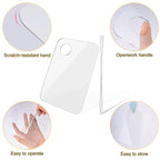 Acrylic Cosmetic Makeup Palette, Makeup Mixing Tray with Makeup Spatula Metal Mirror for Beauty Salon Color Cream Liquid Foundation Mixing Palette (2 Pcs Transparent palettes)