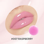 Hydrating Lip Glow Oil, Plumping Moisturizing Lip Oil Gloss, Smooth Lip Lines Plump Lip,Transparent Plumping Clear Glossy Tinted Balm Care 0.2Fl oz #Raspberry