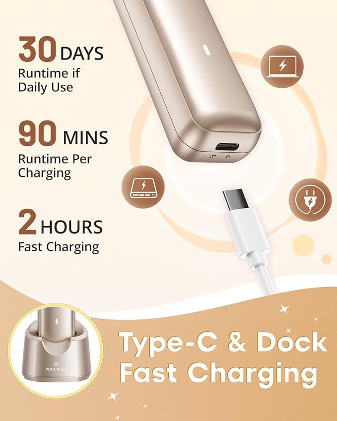 Electric Bikini Trimmer: 2 in1 Body Facial Hair Remover - Painless Pubic Hair Shaver (Rose Gold)