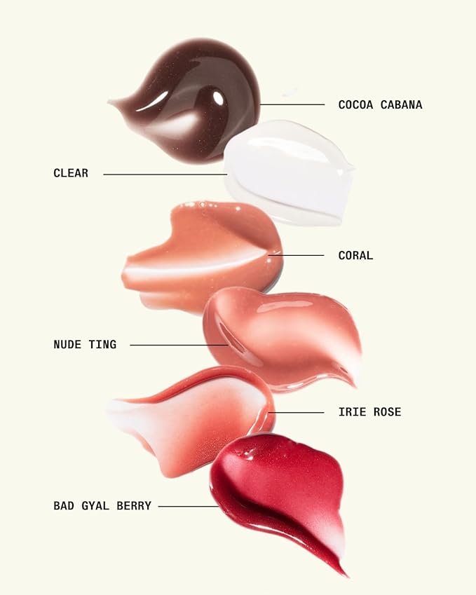 Cay Skin Isle Lip Balm SPF 30 – High Shine, Hydrating + Sheer Lip Gloss in Vanilla Brown Sugar Flavor – Formulated with Natural Ingredients for All Skin Tones – 3-Pack, Bad Gyal Berry