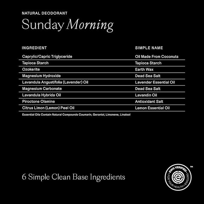 Each & Every Aluminum Free Deodorant for Women & Men, Lavender & Lemon + Coconut & Lime - All Natural Deodorant for Sensitive Skin, EWG Verified - Clean, Baking Soda-Free, Plant-Based - 2.5oz, 2 Pack