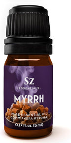 5-Year Aged Myrrh Premium Essential Oil – Rich, Earthy Aroma | Pure & Natural for Aromatherapy & Wellness - Therapeutic Grade & Vegan - 100% Pure and Natural - Undiluted - 0.17 fl oz.