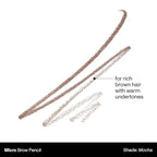 Morphe Micro Dual Eyebrow Pencil - Dual-Ended Brow Pencil Featuring a Retractable, Ultra-Precise, Pointed Tip - Richly Pigmented, Smooth-Gliding, Long-Lasting Wax Formula - Mocha (0.003 oz)