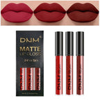 evpct 3Pcs Dark Deep Ruby Light Rose red Brown red Matte Liquid Lipstick Sets for Women 24-hour Matte+Lipstick Lipsticks Lip Stain Gloss Long Lasting 24 Smudge Waterproof