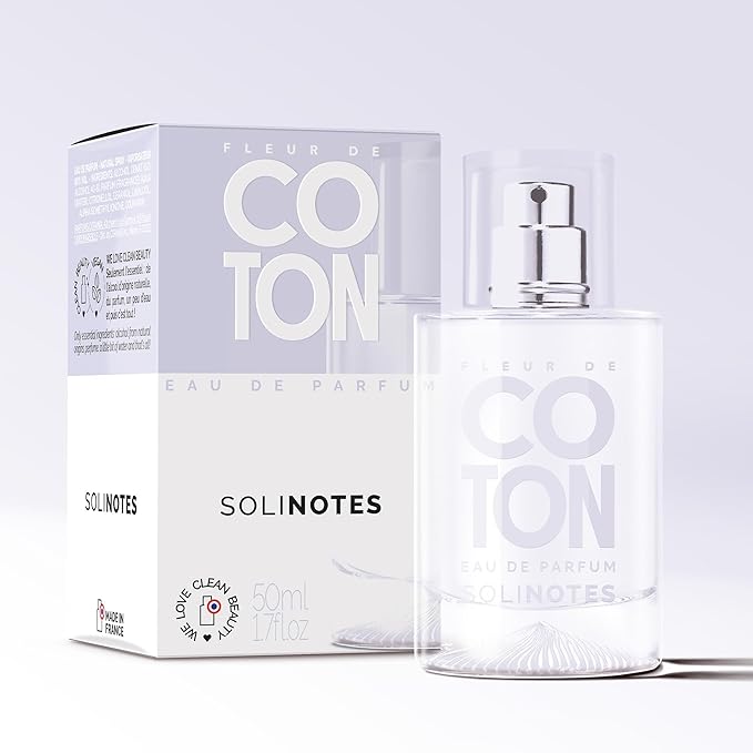 SOLINOTES Cotton Flower Perfume for Women - Eau De Parfum | Delicate Floral and Soothing Scent - Made in France - Vegan - 1.7 fl.oz