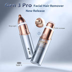 Facial Hair Removal for Women, Facial Eyebrow Trimmer, 2-in-1 Face Shaver, Painless Facial Razor for Lip, Chin, Peach Fuzz