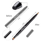 Retractable Lip Brush Concealer Makeup Dual End Travel Size Lipstick Brush With Cap