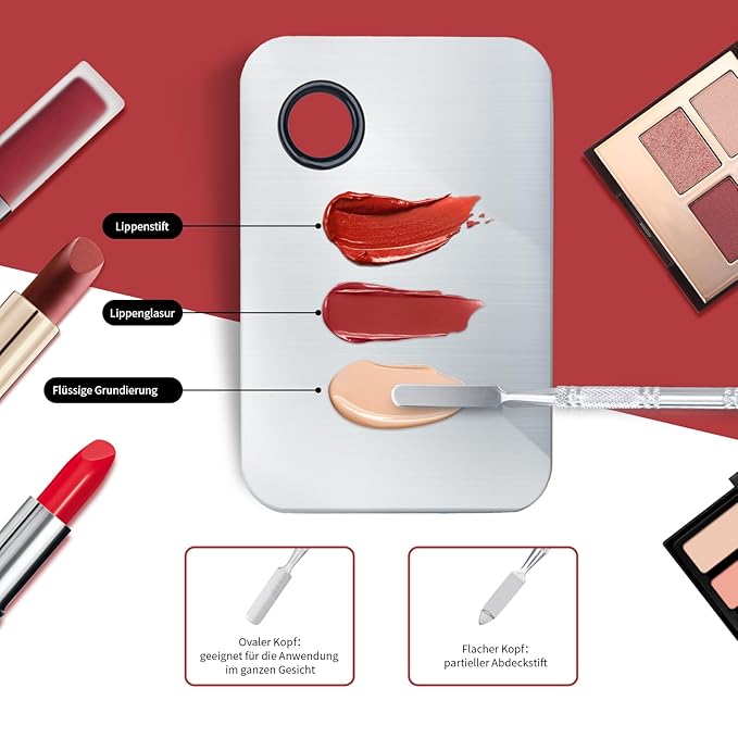 Makeup Mixing Palette, Upgrad Stainless Steel Metal Mixing