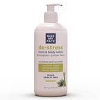 Kiss My Face De-Stress Hand & Body Lotion - Lemongrass + Juniper Berry - Soothing Rhodiola Rosea - With Hemp Seed Oil & Ashwagandha - Vegan & Cruelty-Free - 16 fl oz Bottle