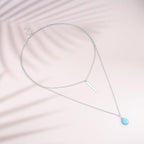 Boho Teardrop Turquoise Neckalce Layered Turquoise