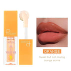 Plumping Lip Oil Set, Hydrating Lip Gloss Tinted Lip Balm Lip Care, Fruit Extract Lip Gloss Tinted for Dry Lip Moisturizing and Hydrating, Long Lasting Nourishing Non-sticky Cup (orange)