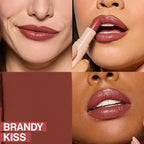 wet n wild Mega Last Rich Satin Lip Color, Rich Creamy Color with Satin Finish, Infused with Vitamin E & Moisturizing Argan Oil, Lightweight, Silky-Smooth, Vegan & Cruelty-Free - Brandy Kiss