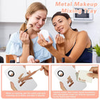 5PCS Makeup Mixing Palette, Stainless Steel Cosmetic Makeup Palette With Spatula Makeup Artist Tool, Professional Cosmetic Mixing Makeup Palette For Mixing Eye Shadow/Eyelash/Nail Art/Foundation