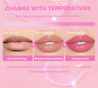 Cosmetics Color Changing Lip Oil V2, Magic Color Changing Lip Oil Cosmetics, Plumping Lip Oil Moisturizing Lip Gloss, Long Lasting Lip Glow Oil Non-sticky Warm Change Glitter Lip Tint (Pack of 1)