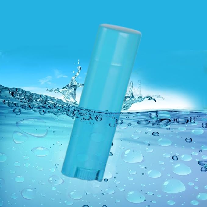 5ml 50Pcs Empty Oval Deodorant Lip balm Tubes Containers Twist-up Refillable Containers for Lipstick,Chapstick,Homemade Lip balm,DIY Deodorants(Sky Blue)