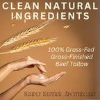 Beef Tallow for Skin Care, Face, Hands - Natural Moisturizer - Whipped - Organic Grass-Fed Beef Fat - Vitamins A, D, E, K - Dry Skin, Baby Diaper Cream - Hydrating - Handmade - Unscented - 2 oz Jar