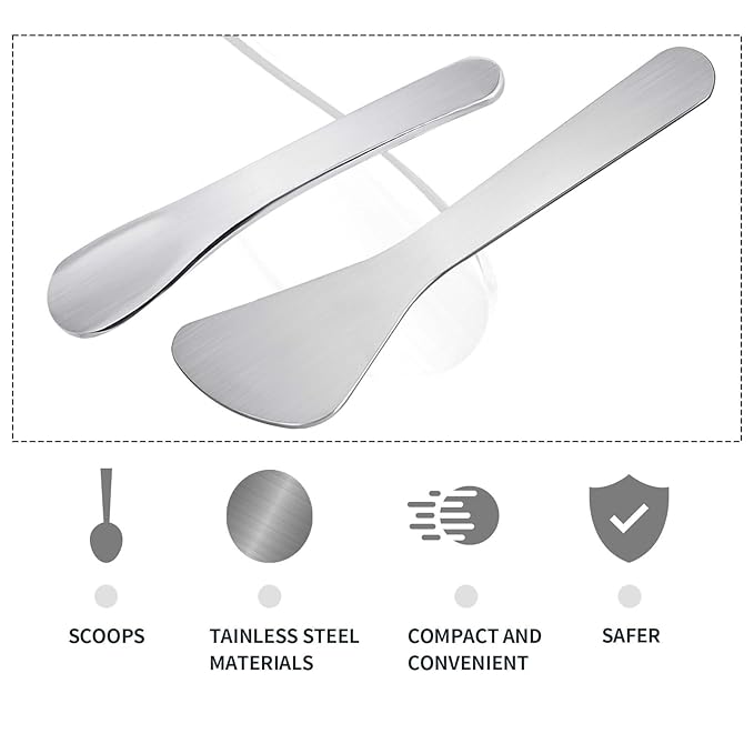 2Pcs Mini Metal Cosmetic Spatulas, Makeup Spatulas, Skincare