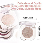 Nude Brown Single Glitter Eyeshadow Makeup, Neutral Powde Eye Shadow for Women, Nude Shimmer Singles Eyeshadow Palette Pigmented Waterproof, sombras para ojos, Girls Monochrome Eyeshadows Gift