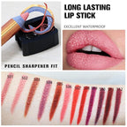 Pink Lip Liner Pencil, Smooth Matte Lipstick Crayon with Lip Pencil Sharpener for Women, Velvet Smudge Proof Smudgeproof Waterproof No Transfer Makeup Forever Lipliner 502#