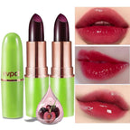 evpct 2Pcs Black Red Cherry Magic Mood Color Changing Lipstick Long Lasting 24 Hours Original for Women, PH Color Change Changing Jelly Lipstick Tinted Lip Balm Stain Gloss Makeup Set, labial magico