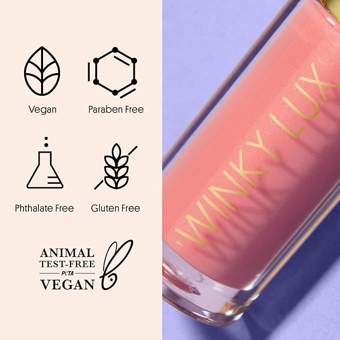 Winky Lux Very There Lip Oil, Hydrating Baby Pink Tint with Jojoba Oil, Non-Sticky Glossy Lip Oil, Tinted Pink Gloss for Juicy Lip, Passion